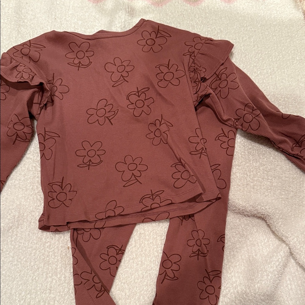 Carter's Ribbed Mauve Top & Pant Set - Toddler 4T Like New